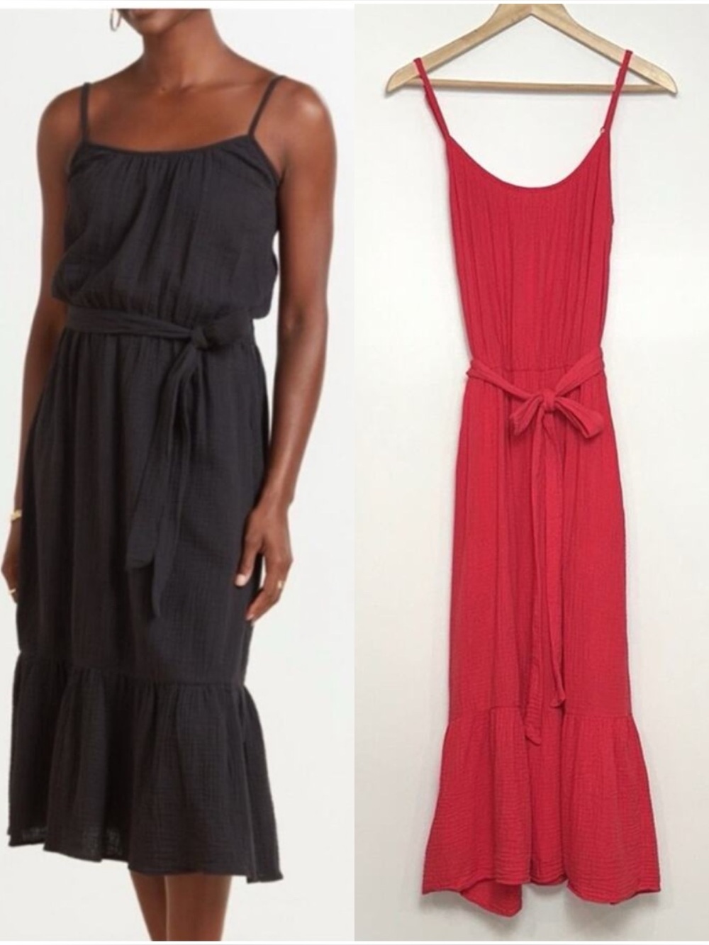 EVEREVE Gigi Gauze Tie Dress in Watermelon